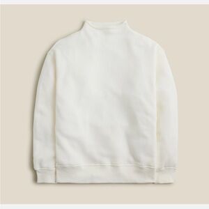 New JCREW Size M Heritage Terry Rollneck Sweatshirt Ivory